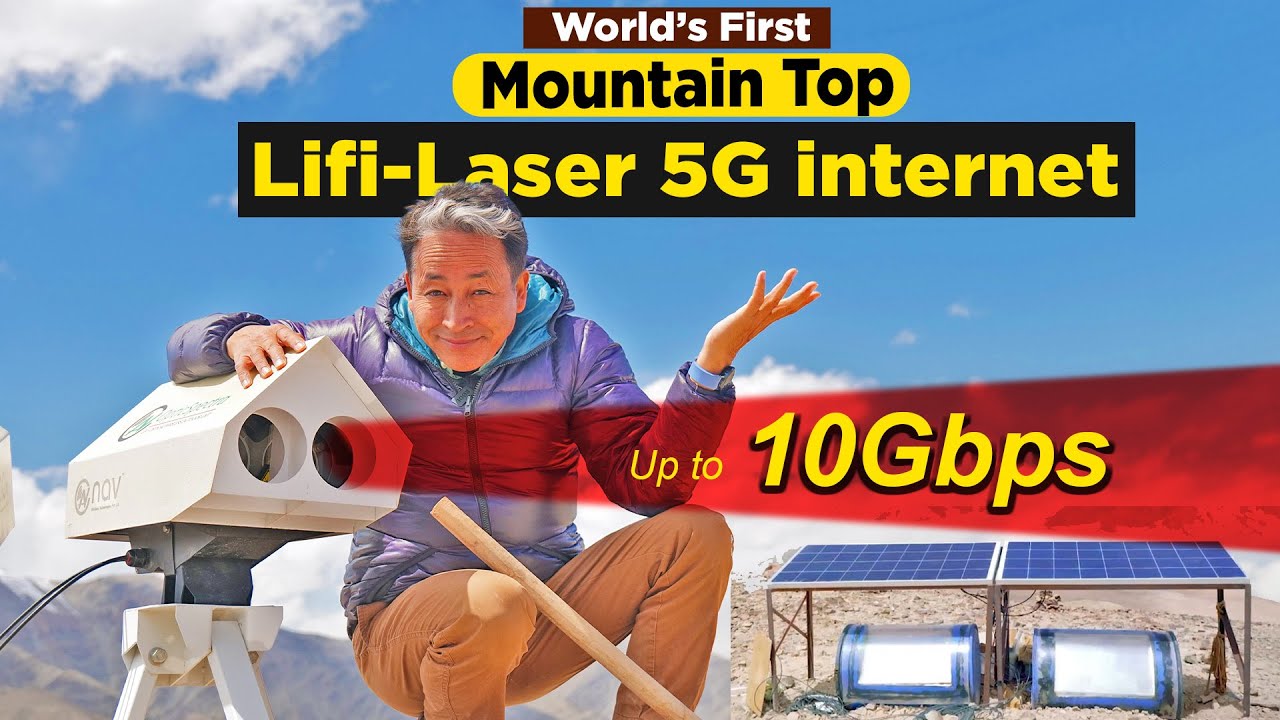 Ladakh tests World's First Mountain Top Lifi Laser 5G internet | Sonam Wangchuk's Banner