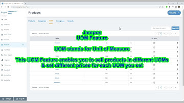 Setting up UOM (Unit of Measure) in Jampos