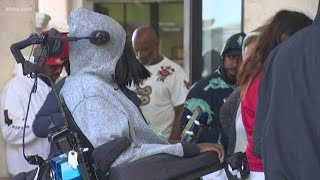 Fans wait in line for tickets to Lil Wayne's free concert