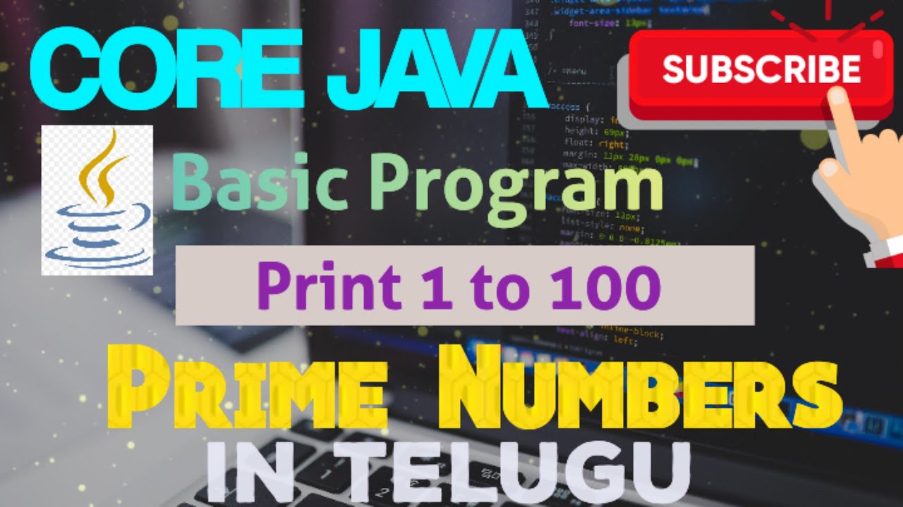 6 | To Print 1 to 100 Prime Numbers | Core Java | Basic Programs ...