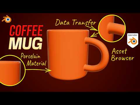 Modeling a Coffee Mug in Blender for Beginners | Blending Handle with Mug using Data Transfer