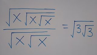 Nice Square Root Math Olympiad Simplification | Find the Value of X