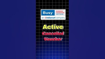 Activate” Cancelled Vouchers in Busy Accounting Software. #Busy #VoucherActivation #CancelledVoucher