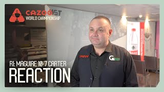 Maguire REACTS To Beating Carter In R1! | Cazoo World Championship 2024