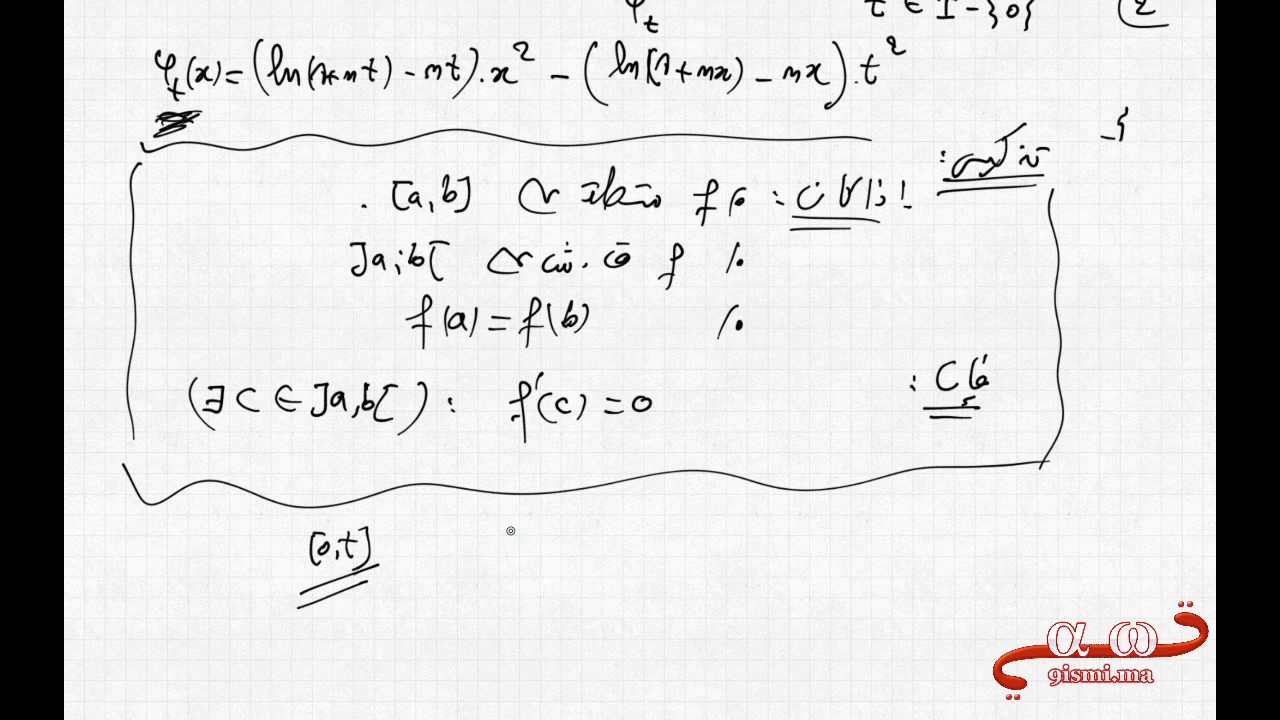 شعبة العلوم الرياضية - مراجعة شاملة لدروس التحليل - تمرين 1