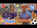 Blippi &amp; Meekah&#39;s Spectacular Sports! | ⚽🏈😄 Blippi | Learning Videos for Kids - Explore With Me!