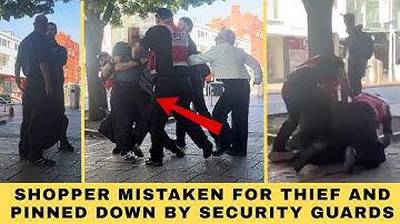 Man Wrongly Accused of Shoplifting Thrown to Ground by Security.
