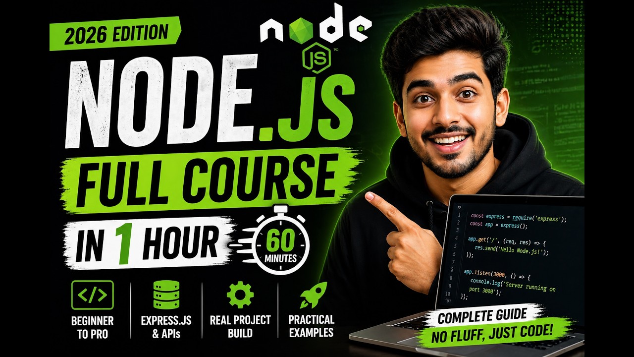 Learn Node.js in 1 Hour ⚡ (Full Course 2026) - YouTube