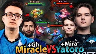 MIRACLE and GH vs YATORO and MIRA Insane CARRY and Support BATTLE dota 2