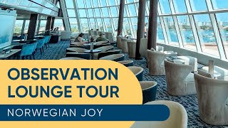 Norwegian Joy Observation Lounge Walkthrough Tour Bar, Seating, Starbucks Norwegian Cruise Line