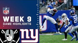 Las Vegas raiders vs New York Giants week 9 full game highlights