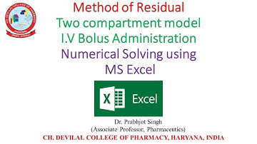 Method of residuals two compartment model i.v bolus administration