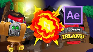 Vector Explosions & Animation Part II. Pirate Island Pack. Illustrator & After Effects.