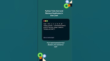 Python Trick 24 : Sort and Remove Duplicates in One Line | Tutorials in Depth #shorts #viral #tricks
