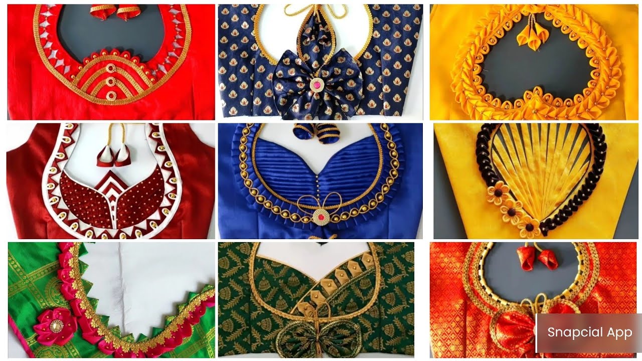 Latest Blouse Back Neck Designs With Patch Work 80 Blouse Back Neck
