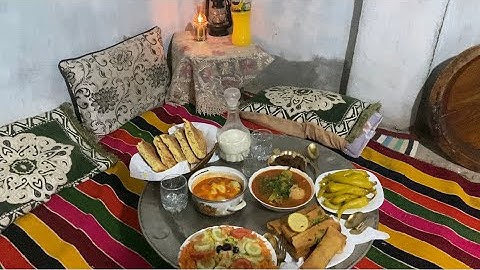 إفطار أول يوم رمضان في الريف🌙مائدة رمضان التقليدية🏺 الأطباق مطبوخة على الجمر مع سهرة عائلية بسيطة🇩🇿