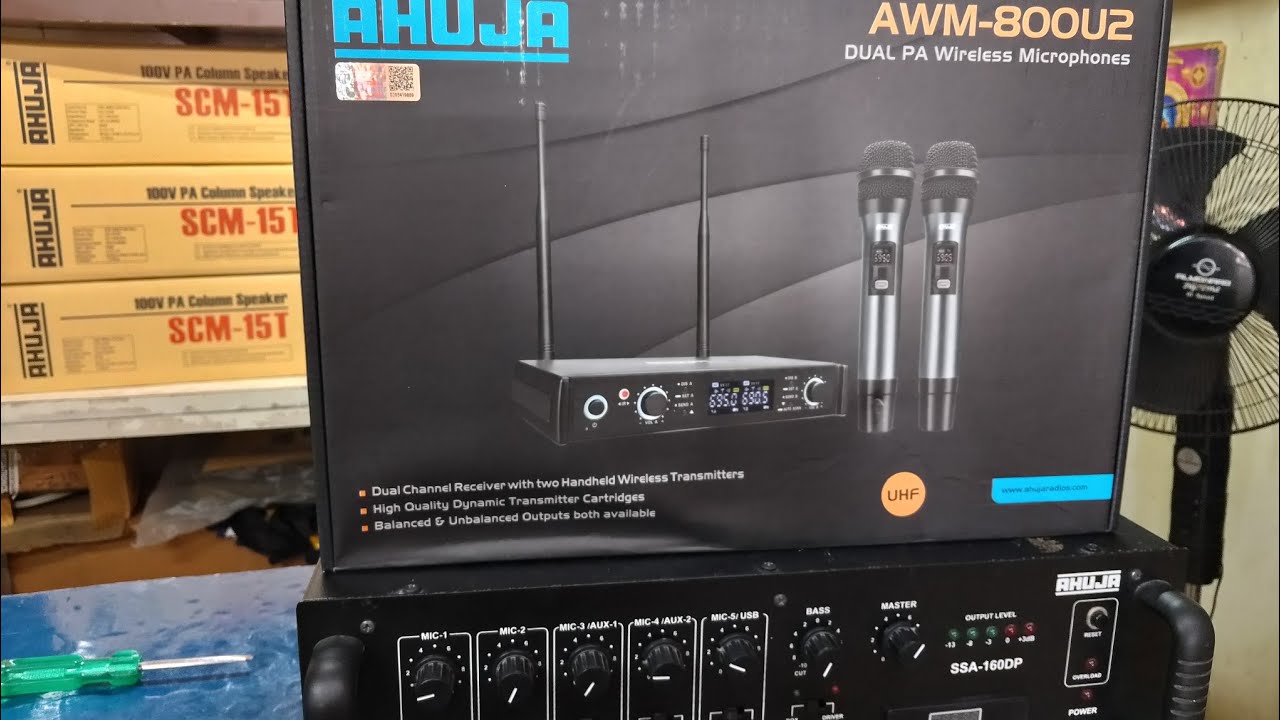 AHUJA AWM -800U2 DUAL PA Wireless Microphone and Long distance  Mic testing