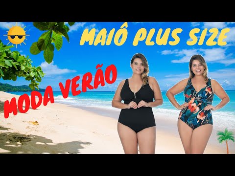 Maiô PLUS SIZE 2024 - Moda PRAIA 2024 feminino. Onde COMPRAR? Moda Plus Size.