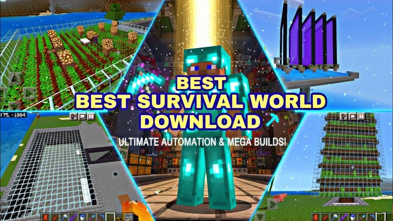 Best Survival World For Minecraft Pocket Edition ||Best Survival World Download Link