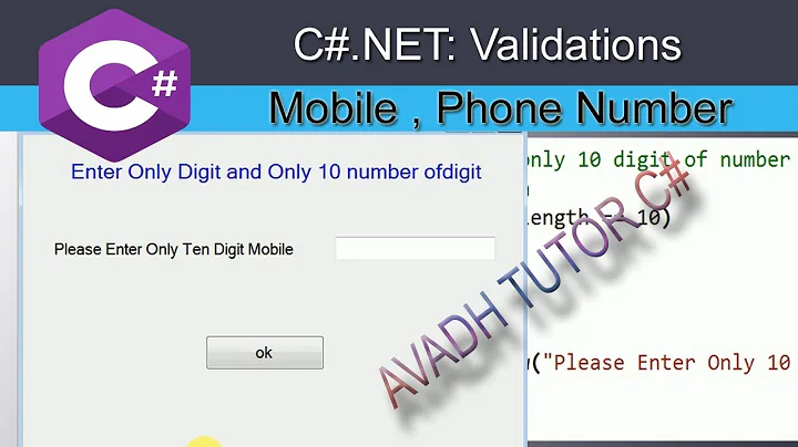 Enter Only 10 digit number using c#.net | only numbers using c# | validations in c#