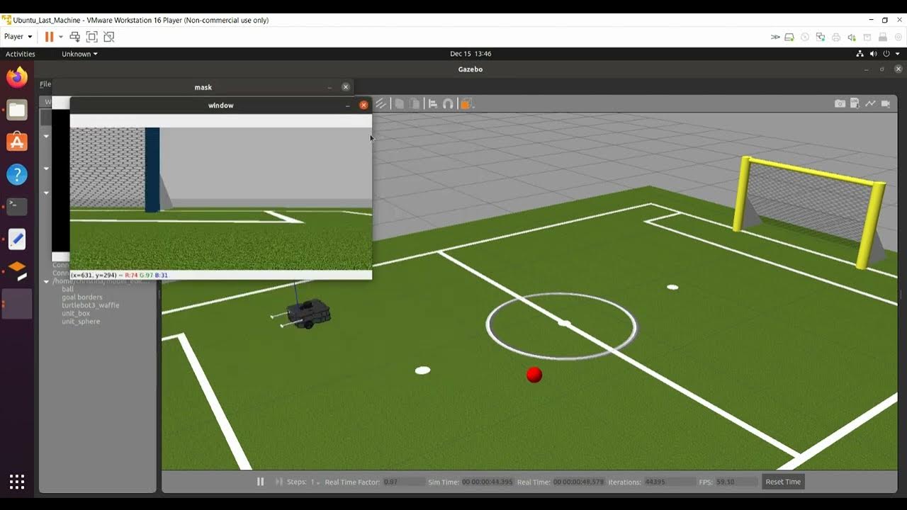 Turtlebot3 detects and follows a ball using OpenCV in ROS gazebo - YouTube