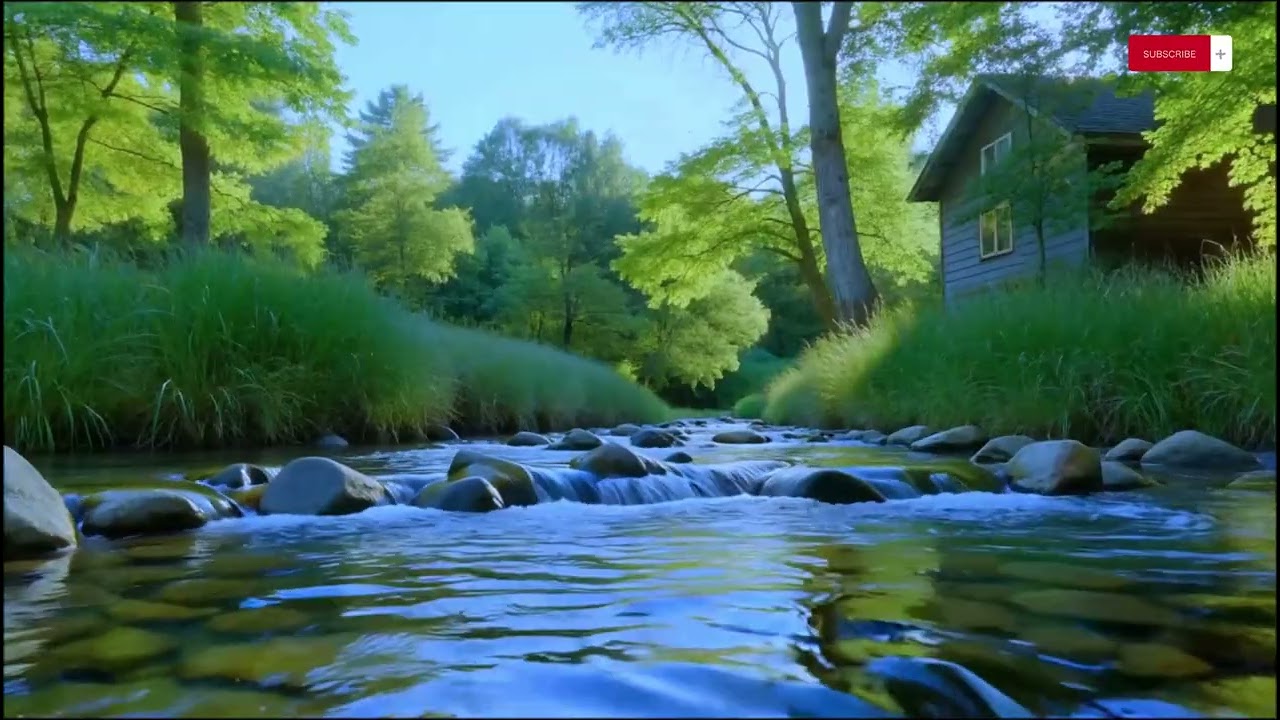 Soothing Piano Music with Flowing River for Deep Calm | 3 Hours