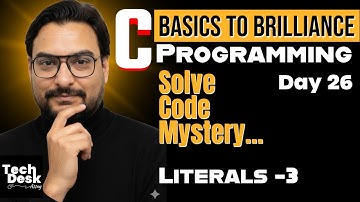 C Programming Full Course in Hindi | Literal Part 3 |  Day 26 | By Deepraj Jangid Sir