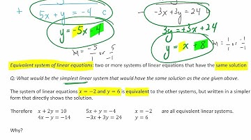Unit 1 Lesson 5 Equivalent Linear Systems MPM2D 2021