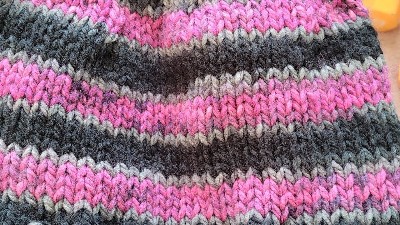 My First Needle Knitted Hat - YouTube