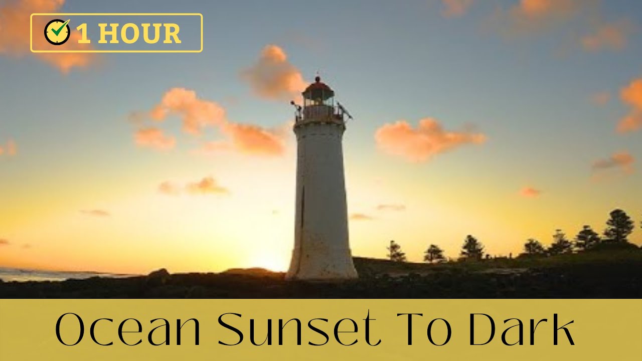 55 Minutes From To Dark Of Relaxing Wave Sounds. Griffiths Island Port Fairy. Sleep Relax