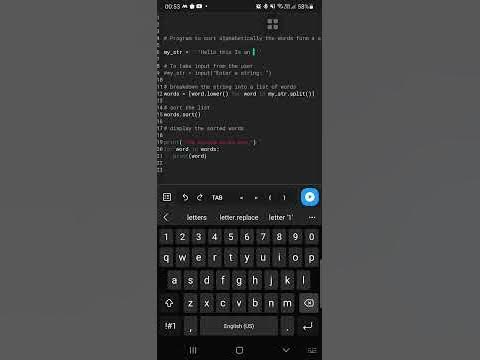 Python Program To Sort words In Alphabetical Order - YouTube