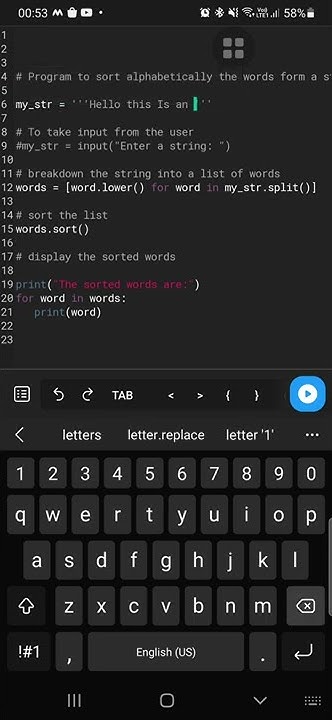 Python Program To Sort words In Alphabetical Order - YouTube