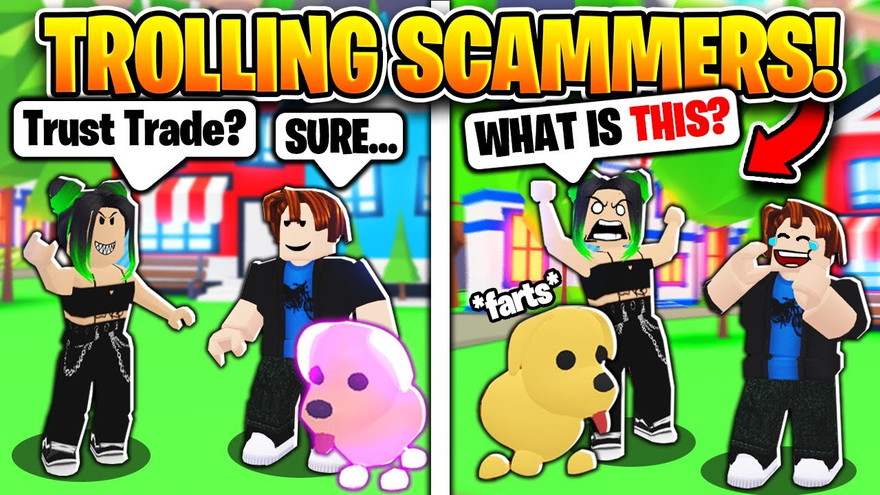 Trolling A Scammer In Adopt Me Catching Scammers Roblox Adopt
