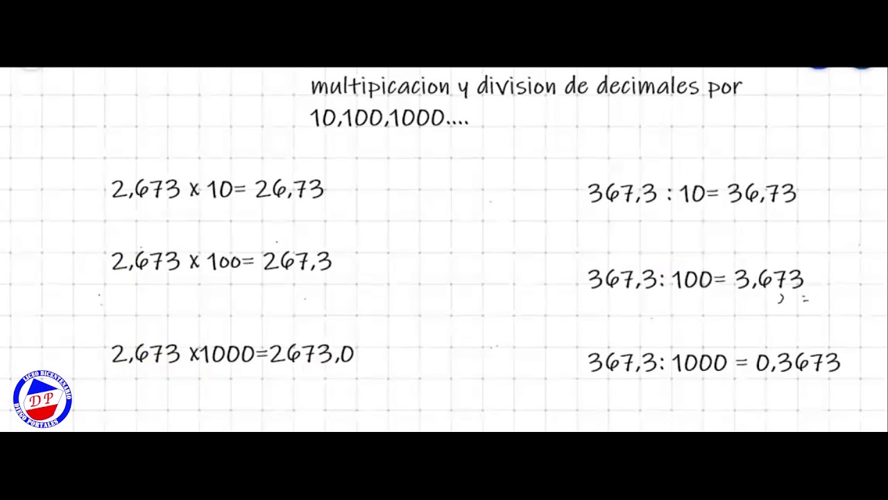 Suma Resta Multiplicacion Y Division De Decimales