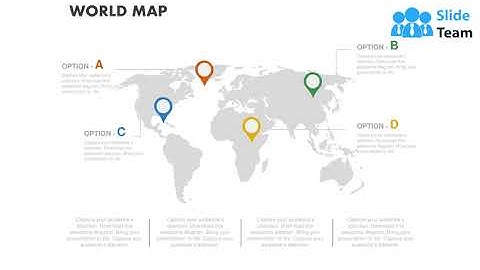 World Map With Navigation Location Powerpoint Slides