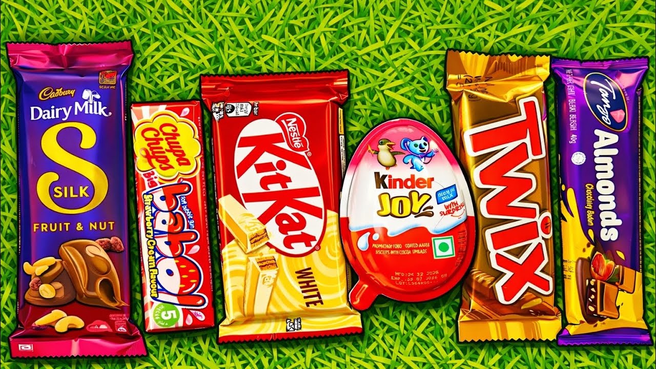 أشهر أنواع الحلوى بتقنية ASMR 🍭 | مصاصات قوس قزح، شوكولاتة، وأصوات فتح علب حلوة