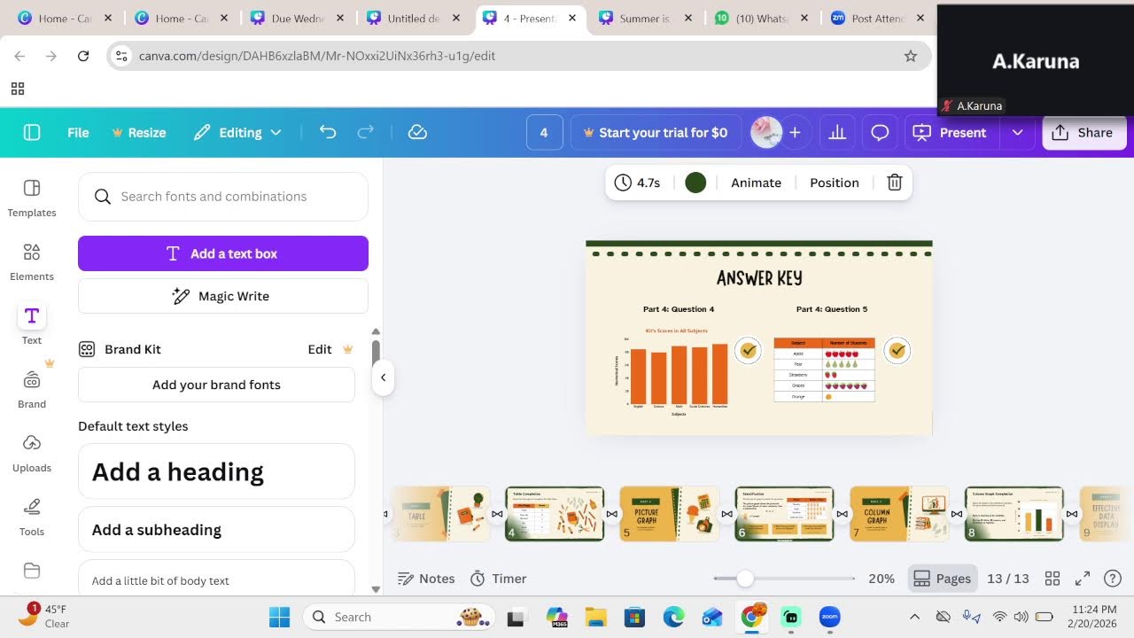 February 20, 2026 5th Grade Math and English
