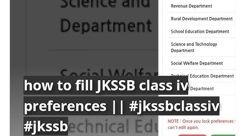how to fill JKSSB class iv preferences || #jkssbclassiv #jkssb