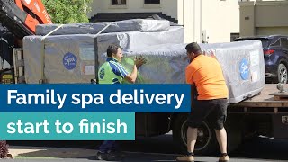 Can you install a spa pool in a small space? Start to finish spa pool install delivery and install