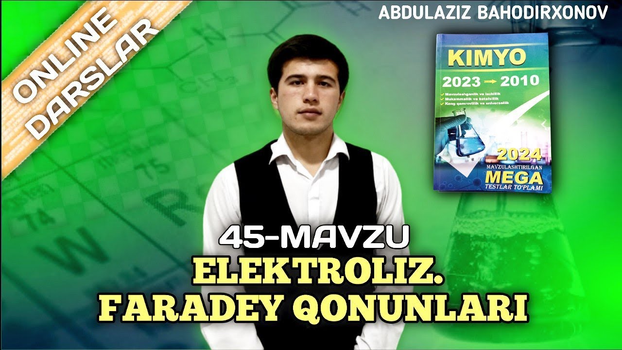 Elektroliz mega yechimlari 2-darajali 90-120 toʻliq yechimlari.Fargʻona Platon oʻquv markazi.