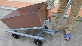 : Great idea how to make a smart handmade garden cart / DIY metal 4-wheeled stroller