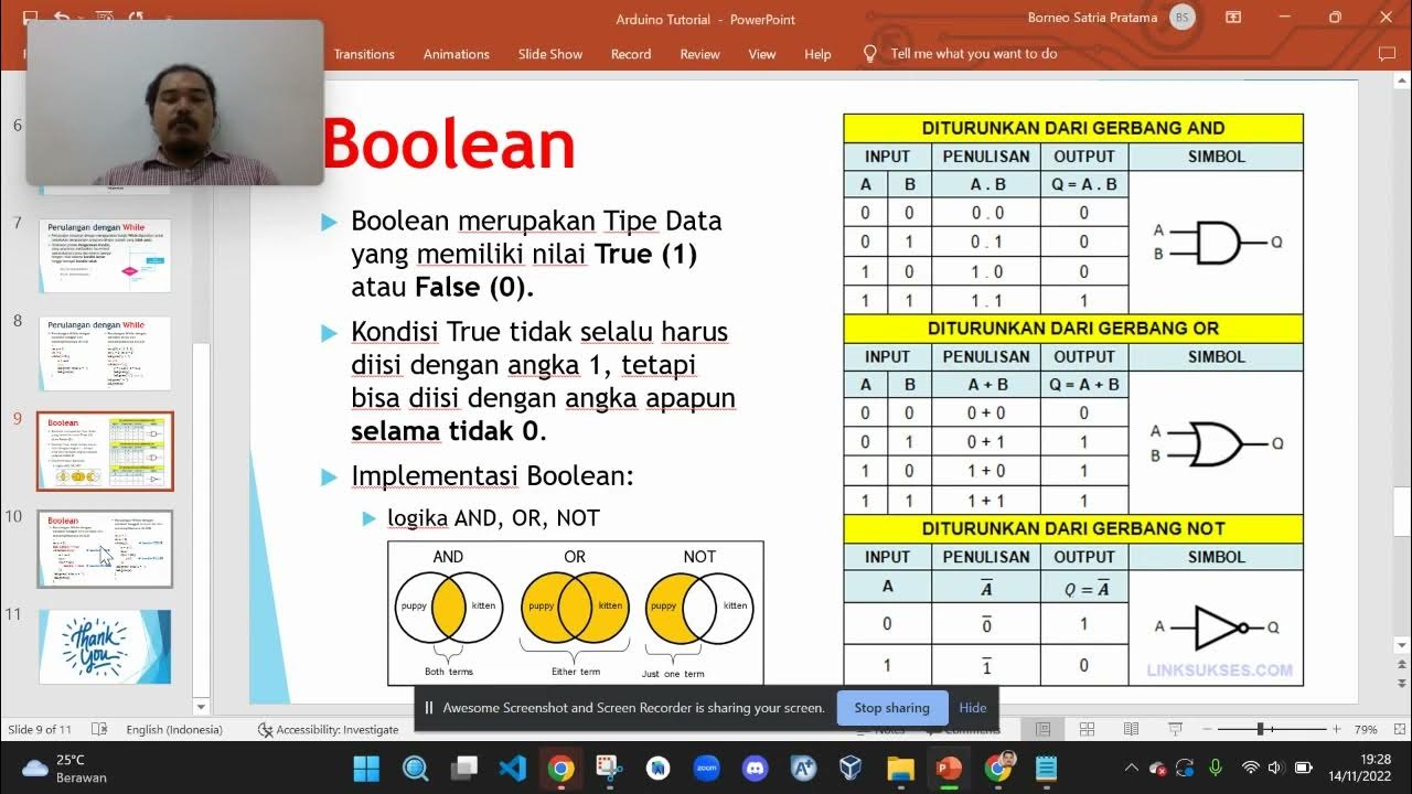 Tutorial Boolean - Pemograman Arduino (Tekdalpro) - YouTube