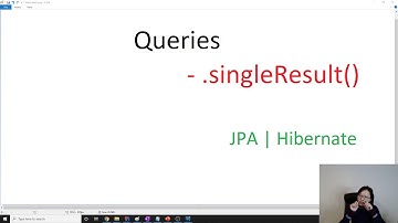 JPA Queries - .singleResult()