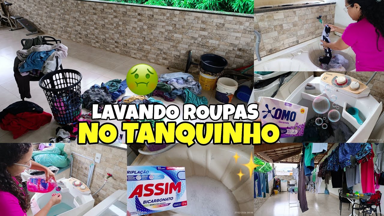 UM DIA INTEIRO COMIGO LAVANDO ROUPAS NO TANQUINHO|LAVEI A LAVANDERIA E ORGANIZEI|DIA CHUVOSO #faxina