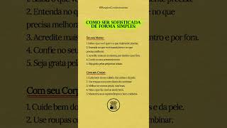 🍷Como ser Sofisticada de Forma Simples? #RespireConhecimento #Psicologia #SemDesculpa #Fatos #1Mi