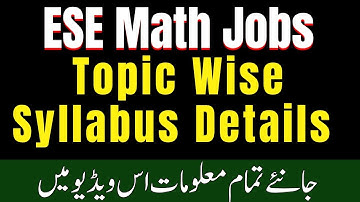ESE Mathematics Jobs 2025 | Who Can Apply? Full Syllabus Breakdown & Paper Pattern