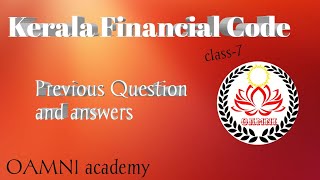 KPSC-Departmental test classes// Kerala financial code - class-7// Previous Q&A based on Chapter IV