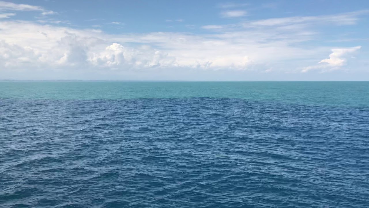 Perbedaan warna air laut yang tak menyatu 