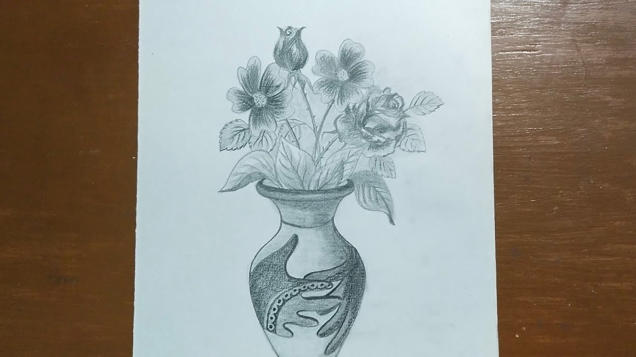 Flower Vase(Pencil Shading) by SKRthecreator12 on DeviantArt