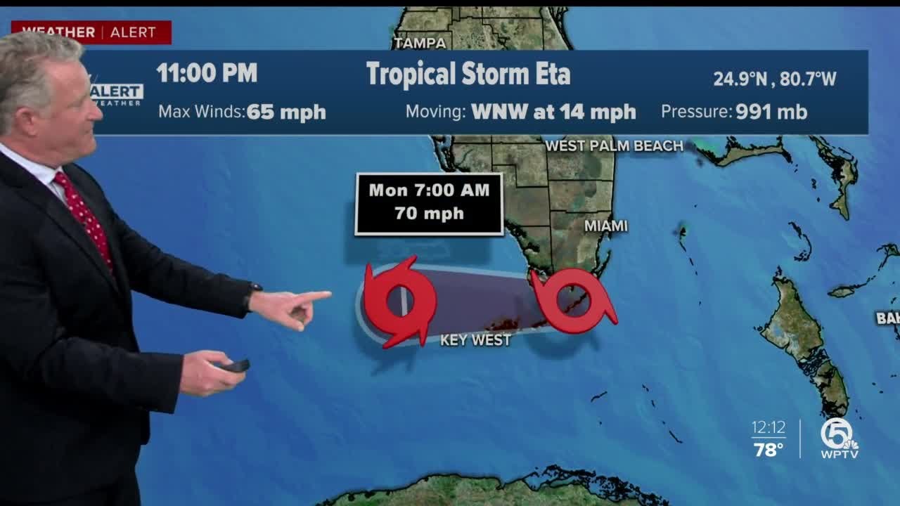 South Florida overnight forecast for Tropical Storm Eta - YouTube